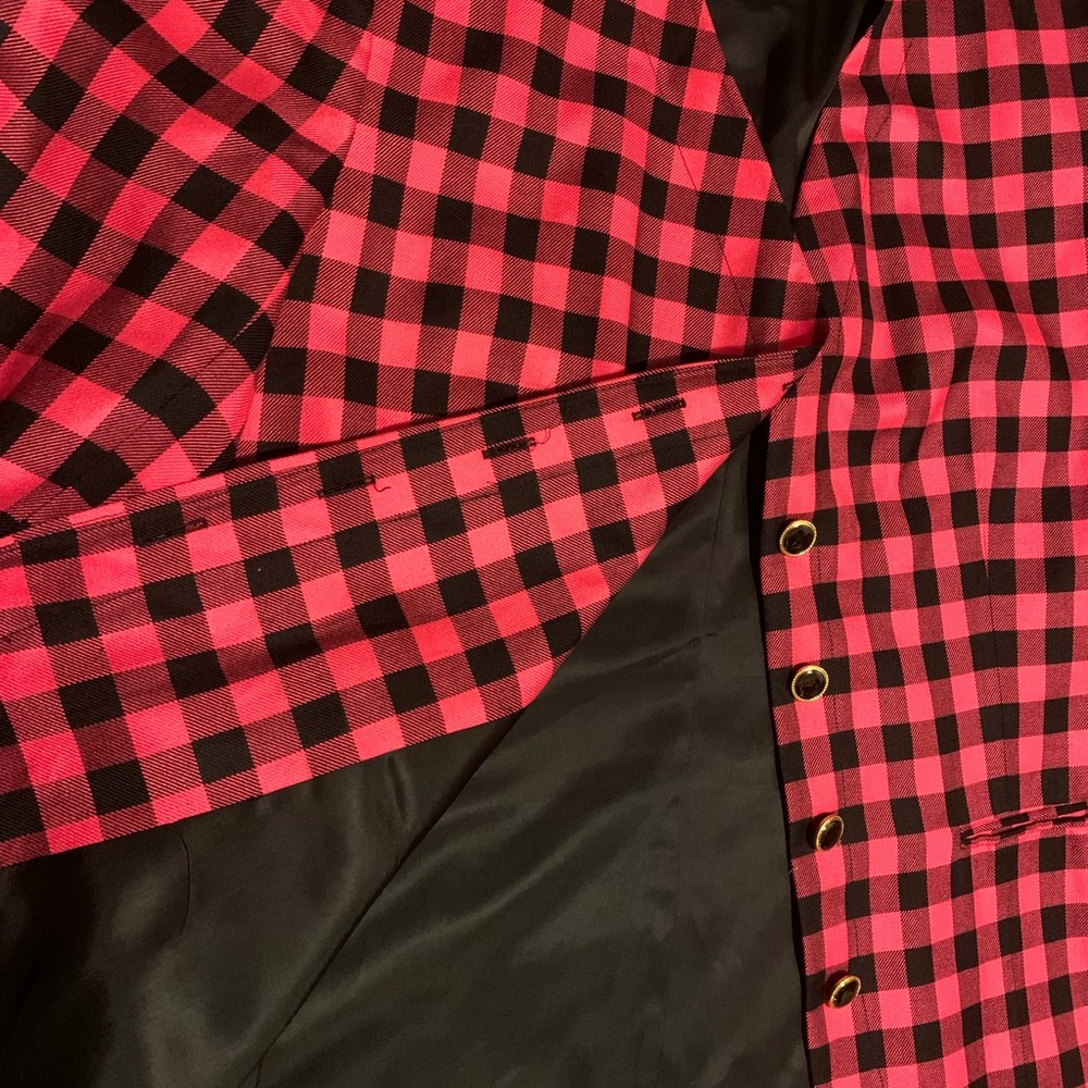 NWOT Jones New York Pink and Black Plaid Blazer - Picture 4 of 8